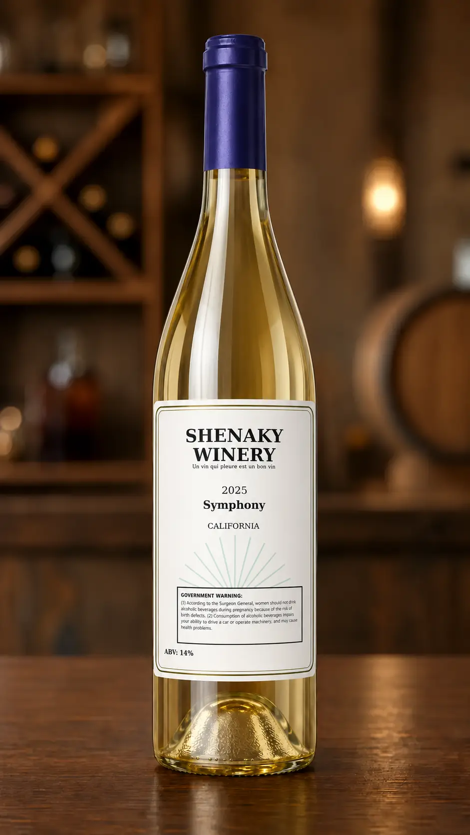 2025 Shenaky Winery Symphony bottle